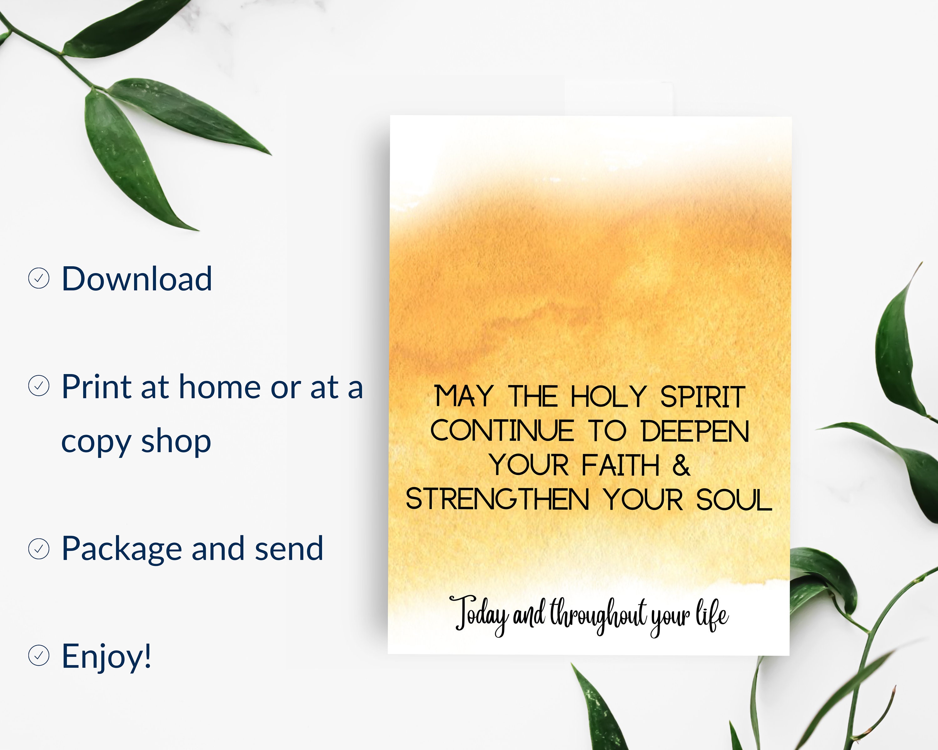 Confirmation Card Catholic Print Confirmation Gifts for Boys Girls ...