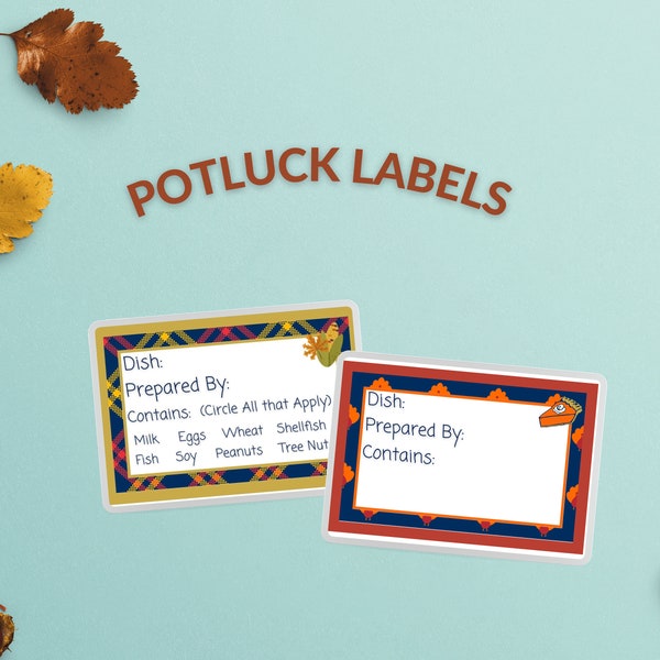 Potluck Allergy Card - Etsy
