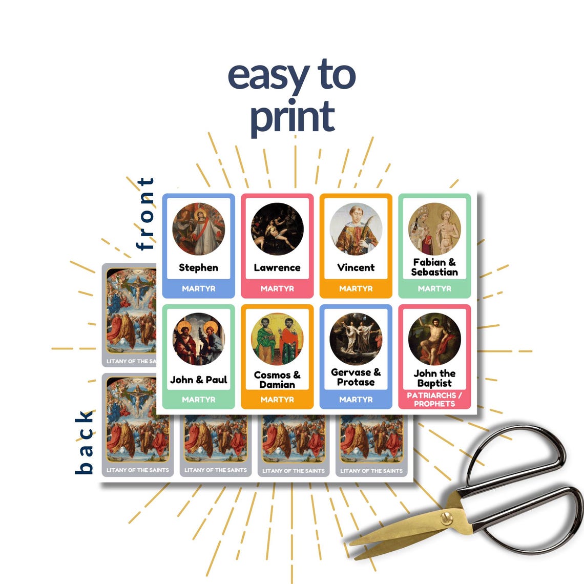 All Saints Day Activities Card Game, Printable, Litany of Saints ...