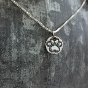 Fine Silver Dog Paw Necklace