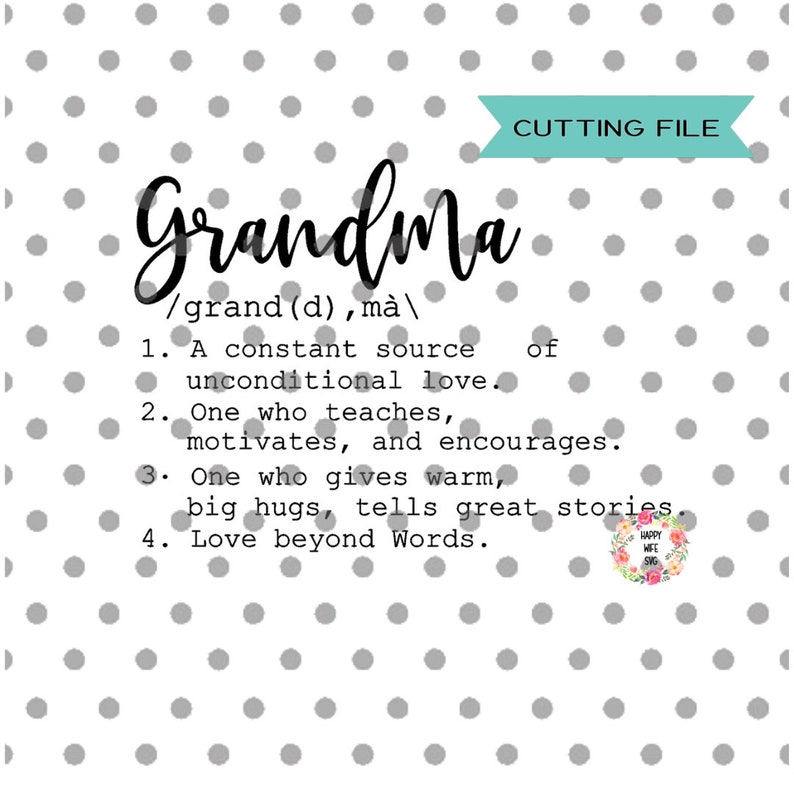 Abuela Svg Abuela Que significa svg Definiciones de abuela Etsy