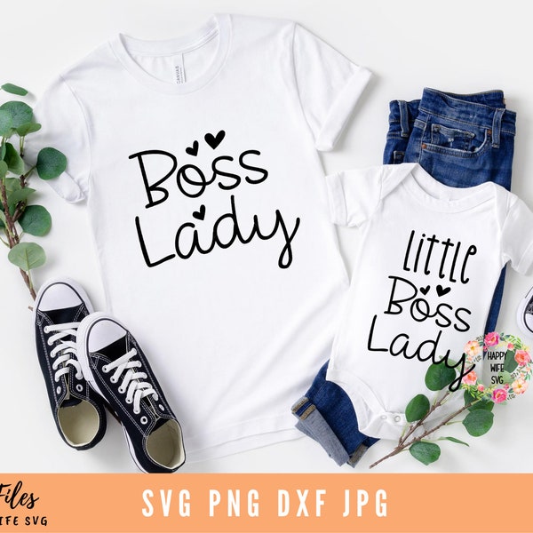 Boss Lady svg, Little Boss Lady svg, Little Thing Mom Daughter Matching, Mommy and Me svg, Blessed Mama and Mama's Blessing svg, Mom Life