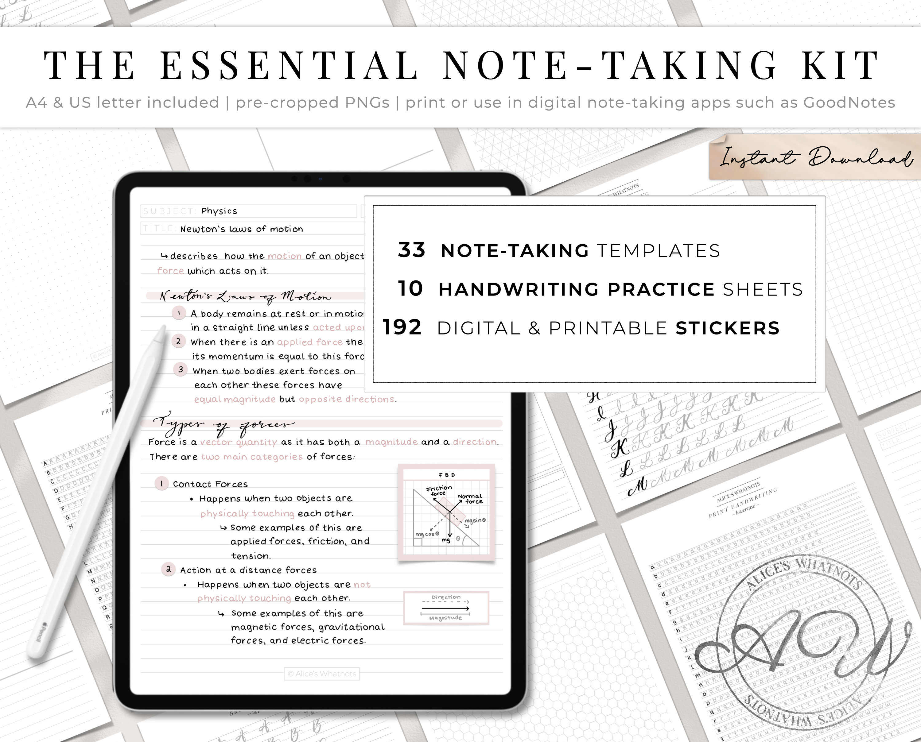 Elegant Analog Note Systems : Note Taking Kit