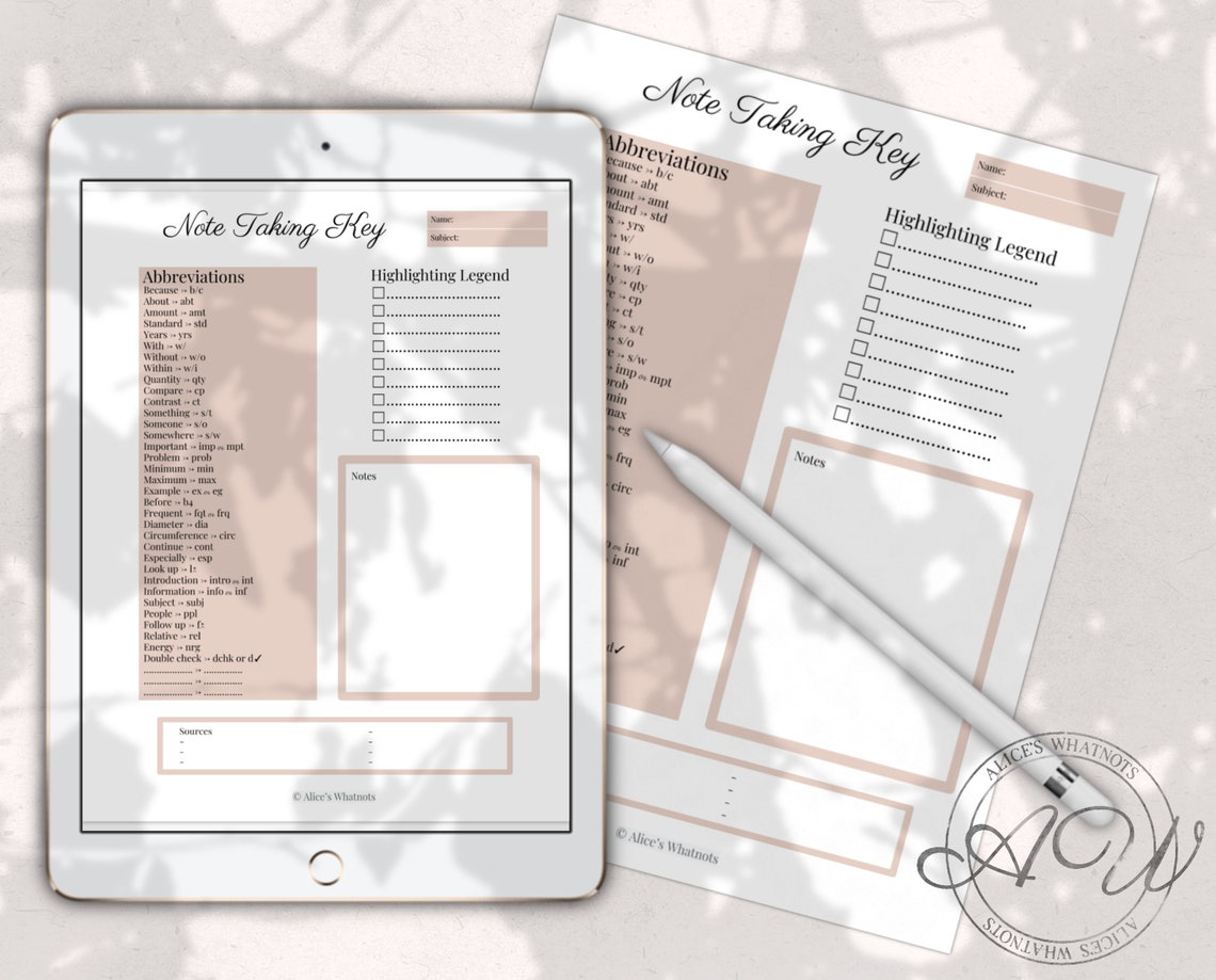 Note Taking Printables Instant Download Student Printables - Etsy
