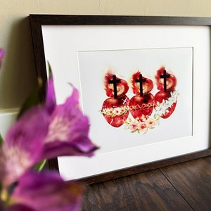 Hearts of the Holy Family Print | Catholic Artwork | Holy Family | Baptism Gift | Wedding | Catholic Confirmation Gift | Godparent Gift