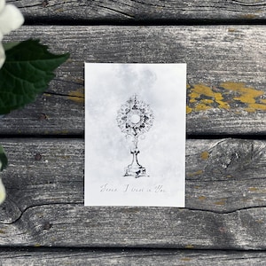 Holy Eucharist Print | Monstrance | Divine Mercy | Catholic | Catholic Print | Catholic Gifts | Godparent Gifts | Confirmation Gift