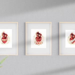 Hearts of the Holy Family 8x10 Print | Catholic Artwork | Holy Family | Catholic Baptism Gift | Catholic Confirmation Gift | Godparent Gift