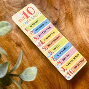 Christian Kids' Bookmark | Ten Commandments | Catholic Gift | Bookmark for Bible