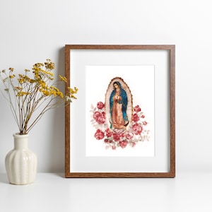 Impresión de Nuestra Señora de Guadalupe / Obra de Arte Católica / Arte de Nuestra Señora de Guadalupe / Regalo de Boda Católica / Regalo de Confirmación / Pascua Católica