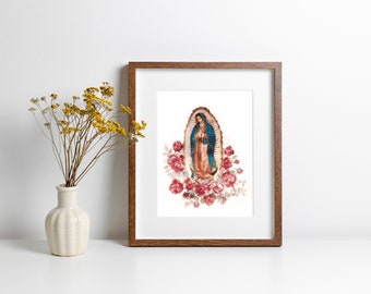 Our Lady of Guadalupe Print | Catholic Artwork | Our Lady of Guadalupe Art | Catholic Wedding Gift | Confirmation Gift | Catholic Easter