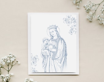 Our Blessed Mother and the Child Jesus Print | Virgin Mary | Catholic | Catholic Print | Catholic Gift | Catholic Wedding Gift | Our Lady