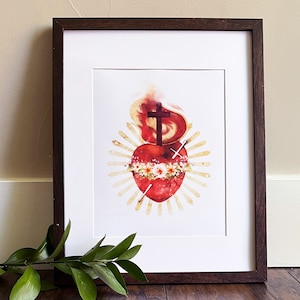 Immaculate Heart of Mary Print | Catholic Artwork | Catholic Gift | Catholic Confirmation Gift | Catholic Wall Art | Godparent Gift