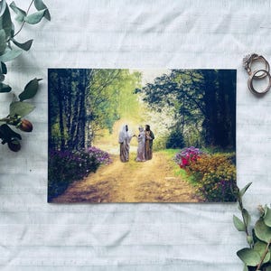 Impresión del Camino de Emaús / Obra de arte católica / Jesús / Resurrección / Regalo católico / Regalo de boda católico / Regalo cristiano / Día de San Valentín