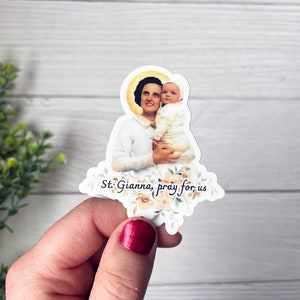 St. Gianna Molla Sticker | Catholic Sticker | Catholic Gift | Godparent Gift | Catholic Wedding Favor | Catholic Kids Gift