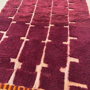 Moroccan rug , Dark red Beni ourain rug , Custom handmade rug , Wool Area rug, Rugs for Living room , Berber rug, Moroccan rug 10x12