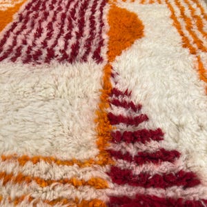 Orange Striped Moroccan rug , Rugs for Living room , Custom handmade rug , Wool Berber rug , Orange Beni ourain rug , Moroccan rug 10x14