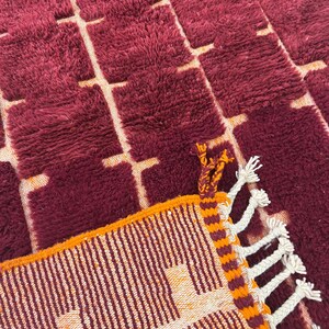 Moroccan rug , Dark red Beni ourain rug , Custom handmade rug , Wool Area rug, Rugs for Living room , Berber rug, Moroccan rug 10x12