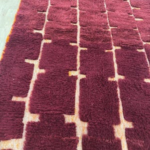 Moroccan rug , Dark red Beni ourain rug , Custom handmade rug , Wool Area rug, Rugs for Living room , Berber rug, Moroccan rug 10x12