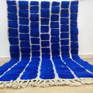 Blue Morrocan rug - Custom Beni ourain rug - Handmade rug - Blue Area rug - Area Rugs for Living room - Wool Berber rug- Moroccan rug 10x14