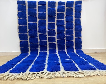 Blue Morrocan rug - Custom Beni ourain rug - Handmade rug - Blue Area rug - Area Rugs for Living room - Wool Berber rug- Moroccan rug 10x14