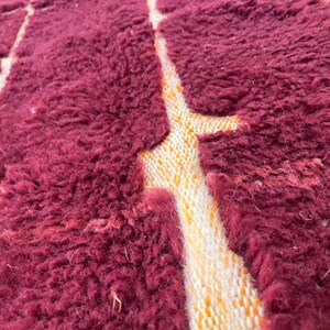 Moroccan rug , Dark red Beni ourain rug , Custom handmade rug , Wool Area rug, Rugs for Living room , Berber rug, Moroccan rug 10x12