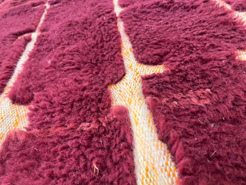 Moroccan rug , Dark red Beni ourain rug , Custom handmade rug , Wool Area rug, Rugs for Living room , Berber rug, Moroccan rug 10x12