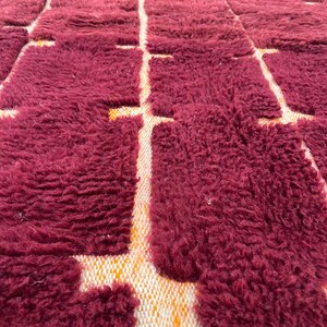 Moroccan rug , Dark red Beni ourain rug , Custom handmade rug , Wool Area rug , Area Rugs for Living room , Berber rug , Moroccan rug 10x12