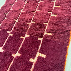 Moroccan rug , Dark red Beni ourain rug , Custom handmade rug , Wool Area rug, Rugs for Living room , Berber rug, Moroccan rug 10x12