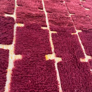 Moroccan rug , Dark red Beni ourain rug , Custom handmade rug , Wool Area rug, Rugs for Living room , Berber rug, Moroccan rug 10x12
