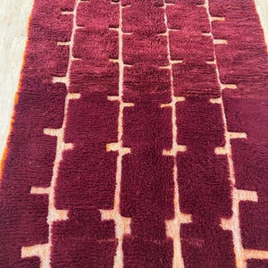 Moroccan rug , Dark red Beni ourain rug , Custom handmade rug , Wool Area rug , Area Rugs for Living room , Berber rug , Moroccan rug 10x12