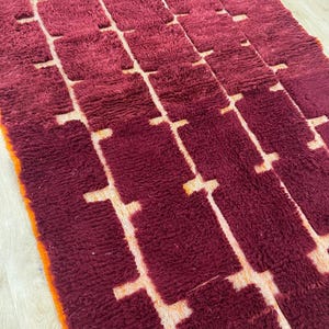 Moroccan rug , Dark red Beni ourain rug , Custom handmade rug , Wool Area rug, Rugs for Living room , Berber rug, Moroccan rug 10x12