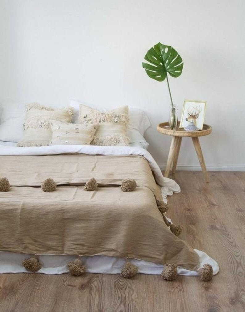 Tan throw blanket with tassels hotsell