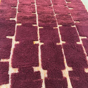 Moroccan rug , Dark red Beni ourain rug , Custom handmade rug , Wool Area rug, Rugs for Living room , Berber rug, Moroccan rug 10x12