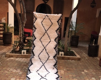Moroccan Runner Rug,Beni Ourain Runner,Moroccan Rug Runner BeniOurain Hallway Rug,Custom Hall Runner Berber Carpet,Berber Runner,Wool Runner