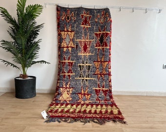 Boucherouite Rug ,Moroccan Rug,Runner boucherouite rug, boho rug,boucherouite rug,old rug ,Colorful Rug Vintage Boucherouite rug(71)