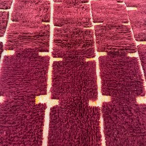 Moroccan rug , Dark red Beni ourain rug , Custom handmade rug , Wool Area rug, Rugs for Living room , Berber rug, Moroccan rug 10x12 image 18