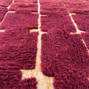 Moroccan rug , Dark red Beni ourain rug , Custom handmade rug , Wool Area rug, Rugs for Living room , Berber rug, Moroccan rug 10x12