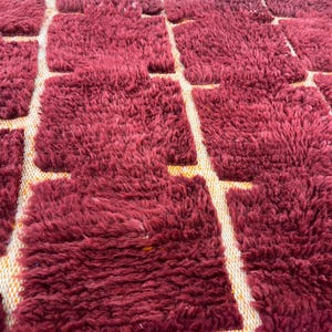 Moroccan rug , Dark red Beni ourain rug , Custom handmade rug , Wool Area rug , Area Rugs for Living room , Berber rug , Moroccan rug 10x12