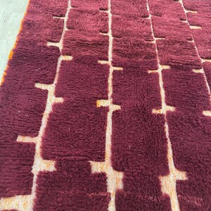 Moroccan rug , Dark red Beni ourain rug , Custom handmade rug , Wool Area rug, Rugs for Living room , Berber rug, Moroccan rug 10x12