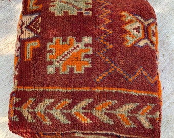 Pouf marocchino, ottomano marocchino vintage, pouf tappeto vintage, cuscino da pavimento, pouf sedia esterna, poof per meditazione yoga, pouf kilim all'aperto