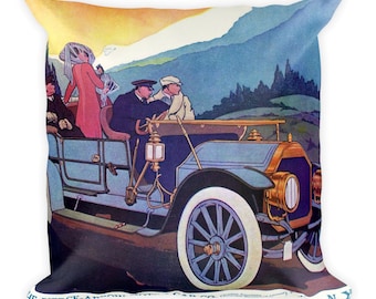 Vintage Car Throw Pillow - 1909 Pierce-Arrow