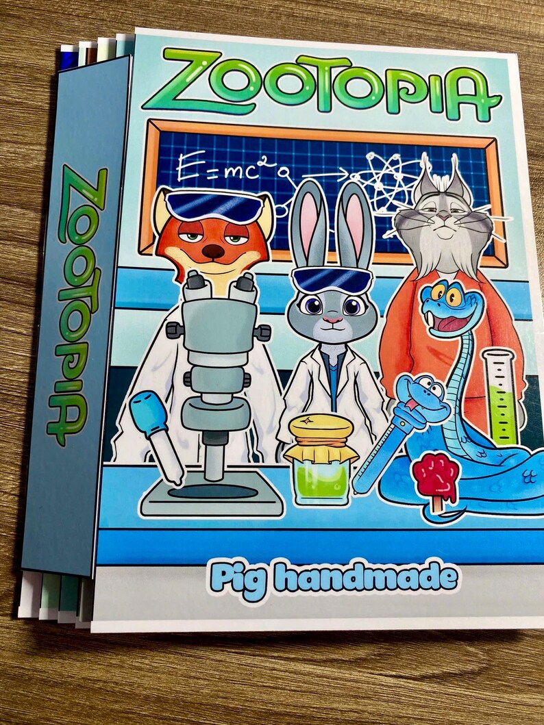Zoot-hand-cut ZOOTOPIA Nick Judy | Pre-cut Activities Busy Book - Etsy