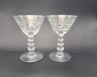 Set de 2 verres à cocktail Martini en cristal taillé