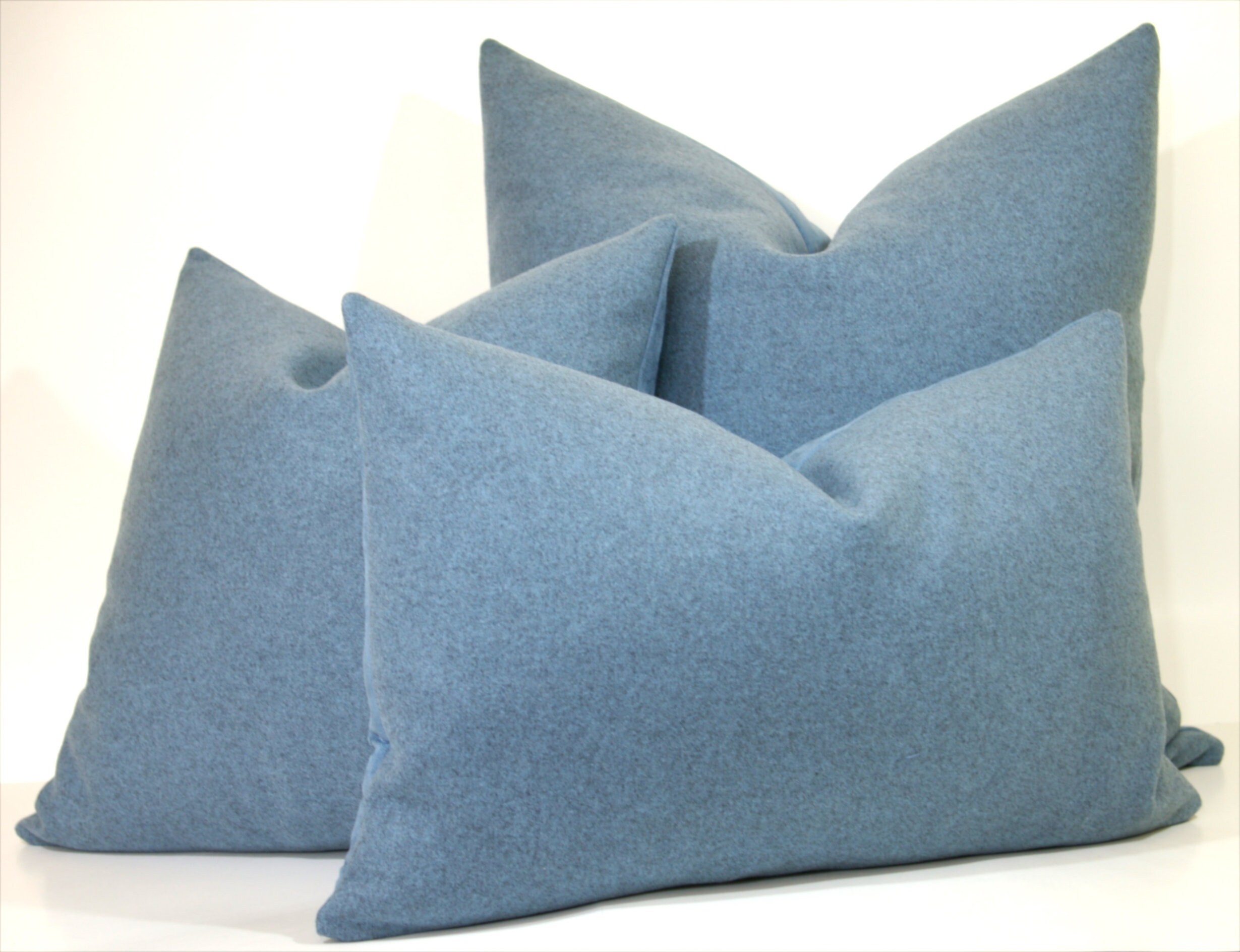 Blue Wool Decorative Pillow 100 Wool Throw Pillow 20X20 Etsy