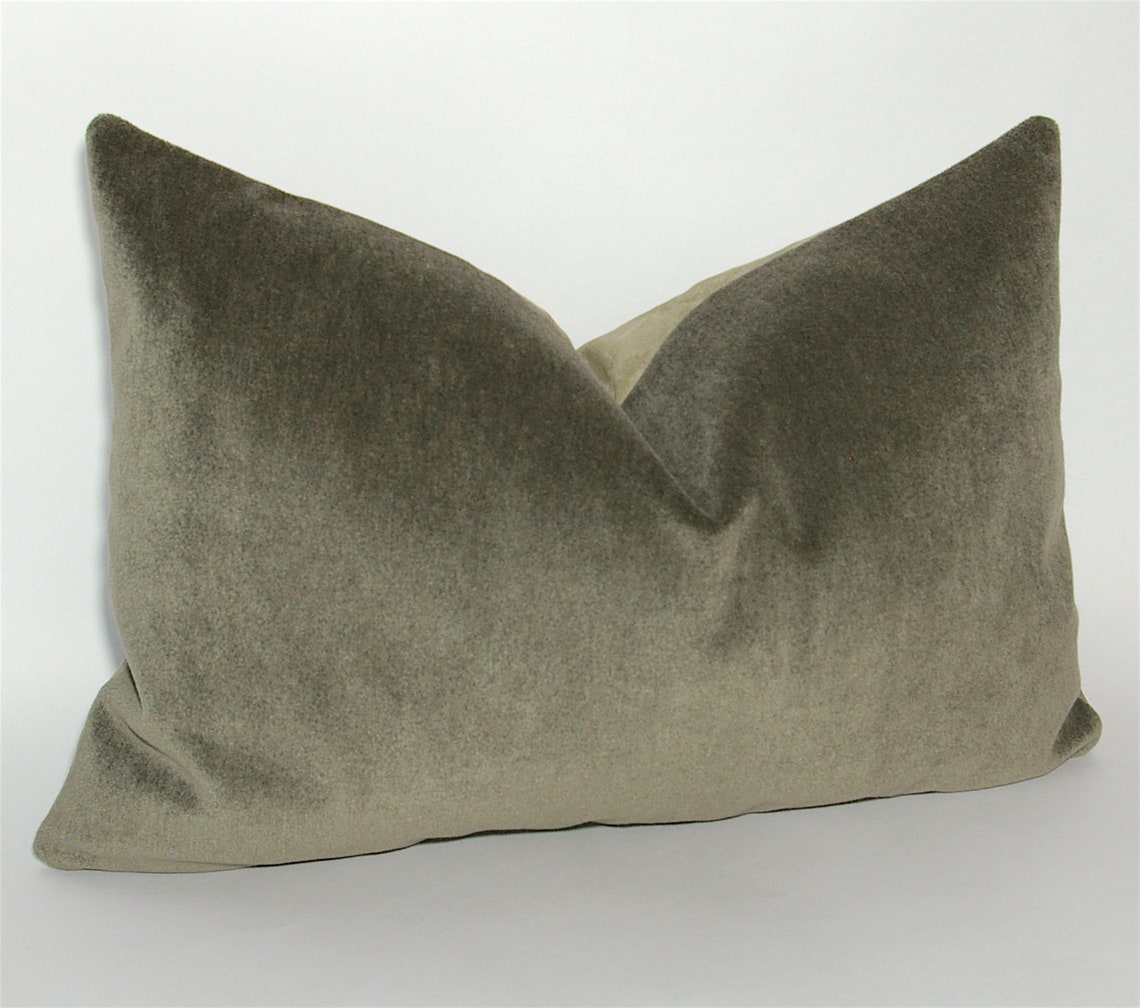 Gray Mohair Decorative Pillow Mohair Hair Couch Pillow Etsy