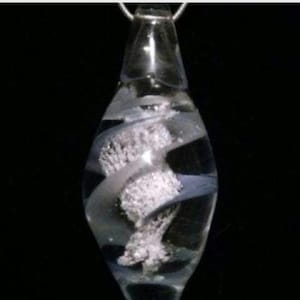 Cremation Memorial Pendant Necklace, Blown Glass Blownglass Cremains Jewelry, Urn for Ashes, Lampworking, Pet Memorial, Keepsake, Glass Orb