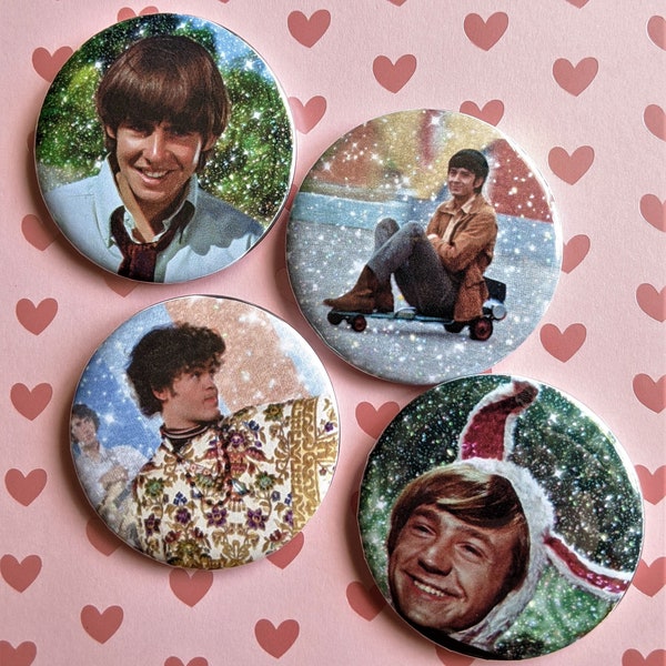 Monkees Buttons / Sparkly Davy Jones, Micky Dolenz, Peter Tork and Mike Nesmith