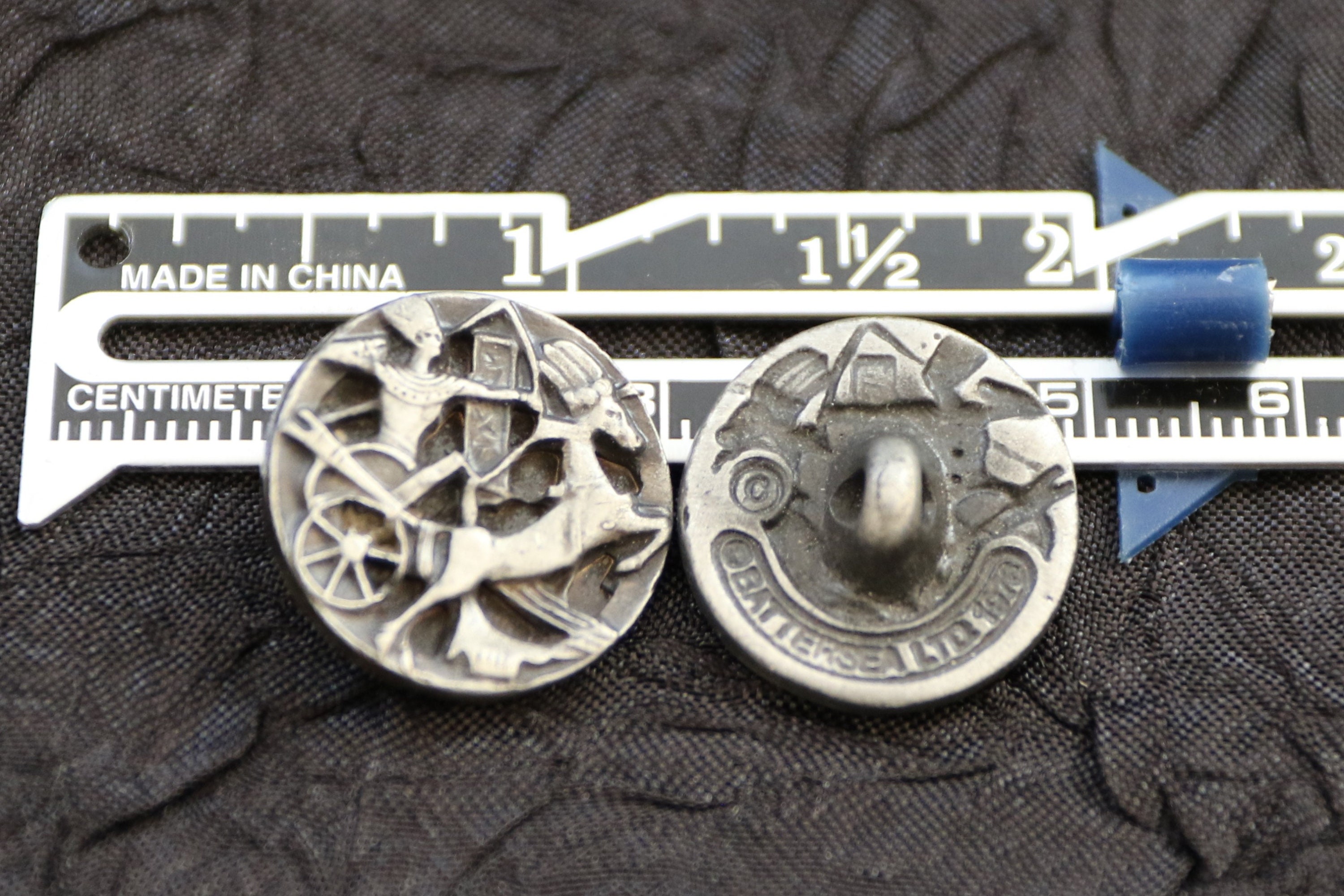 Pharoh in Chariot Battersea Buttons Vintage 1976 Egyptian Etsy
