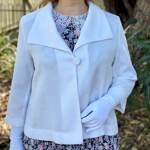 Vintage 80s André John White Spring Loose Jacket - Size 12