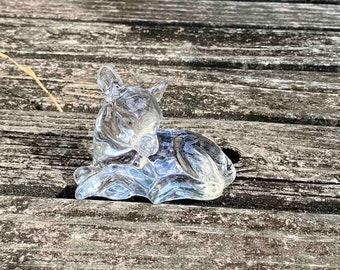 Vintage Princess House 24% PbO Lead Crystal Laying Fawn Collectible Paperweight Figurine Made in Germany